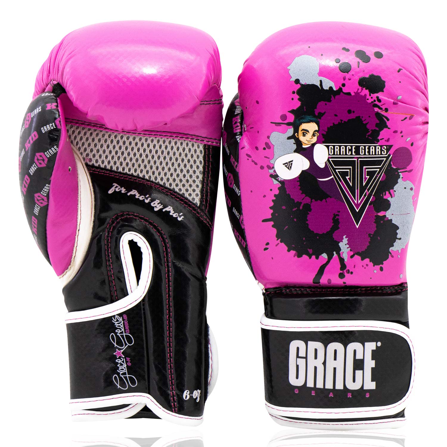 Classic Kid Gloves Pink Black