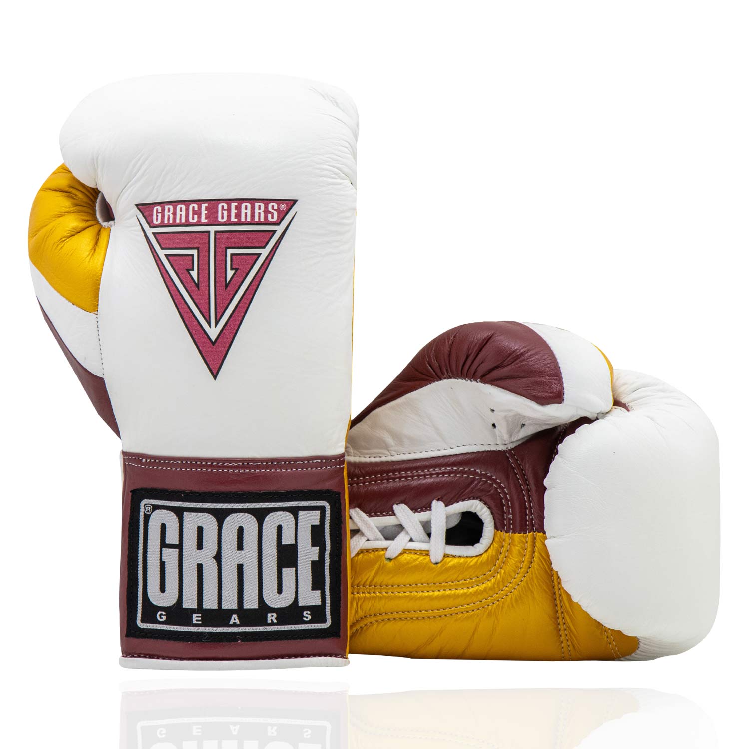 Professional Gloves White Gold Maroon