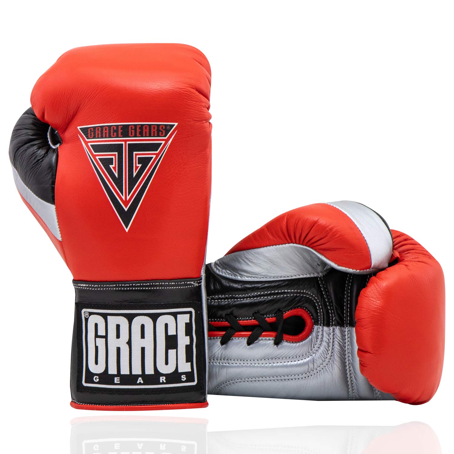 Professional Gloves Red Black Silver