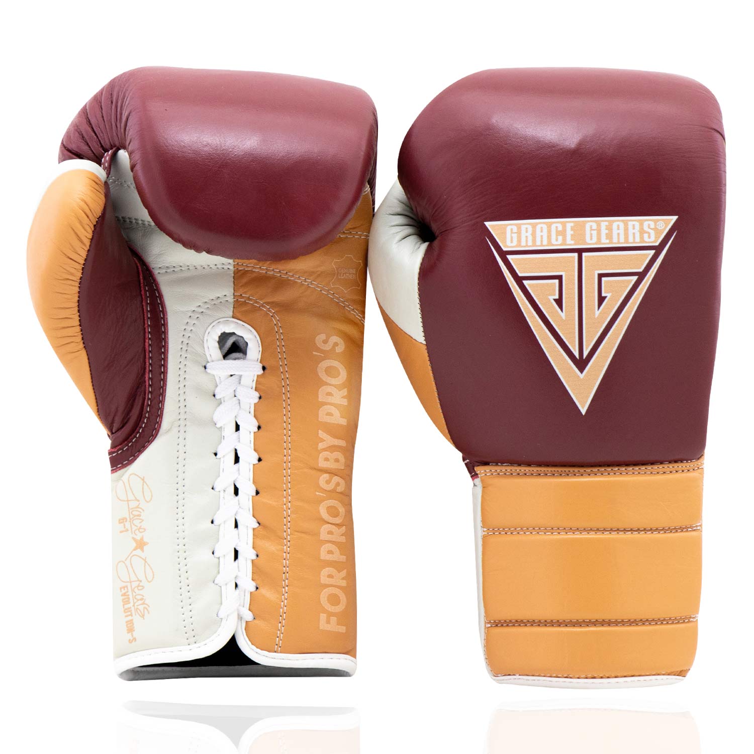 Evolution Sparring Gloves Maroon Peach CoolGrey