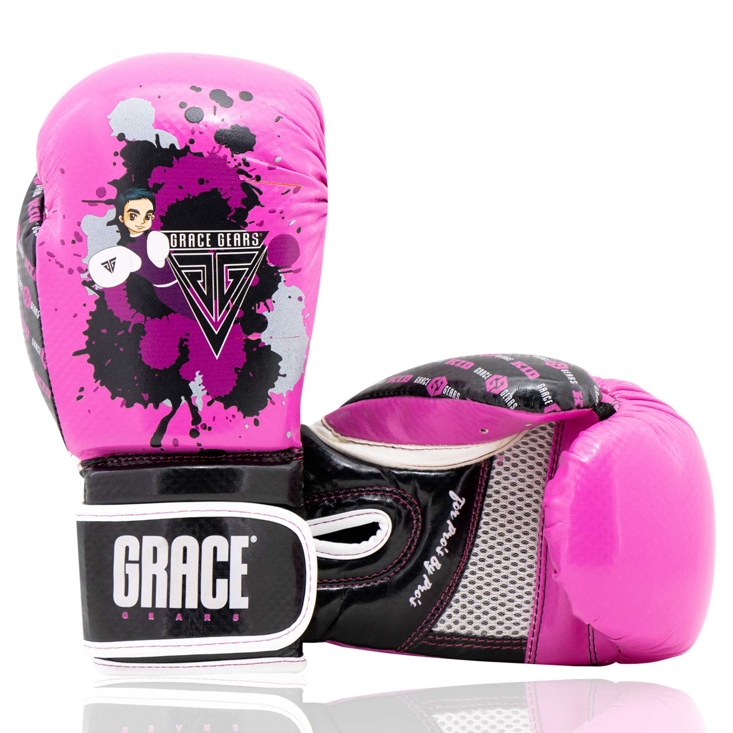 Classic Kid Gloves Pink Black